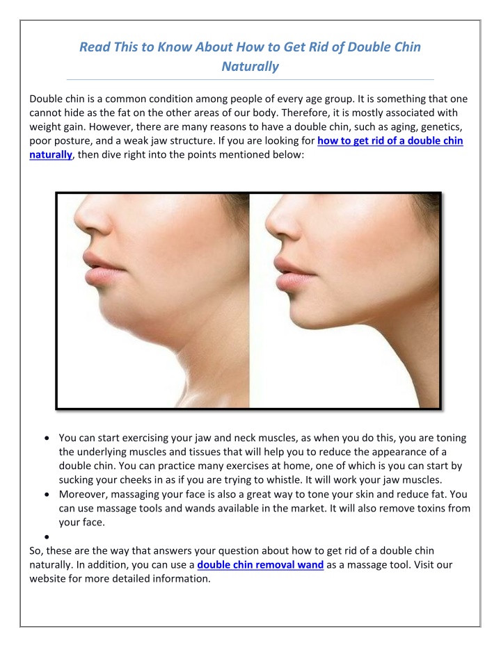 PPT - Read This to Know About How to Get Rid of Double Chin Naturally PowerPoint Presentation - ID:11843411