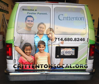 Crittenton of CA Delivers Message with Full Van Wraps in Fullerton CA