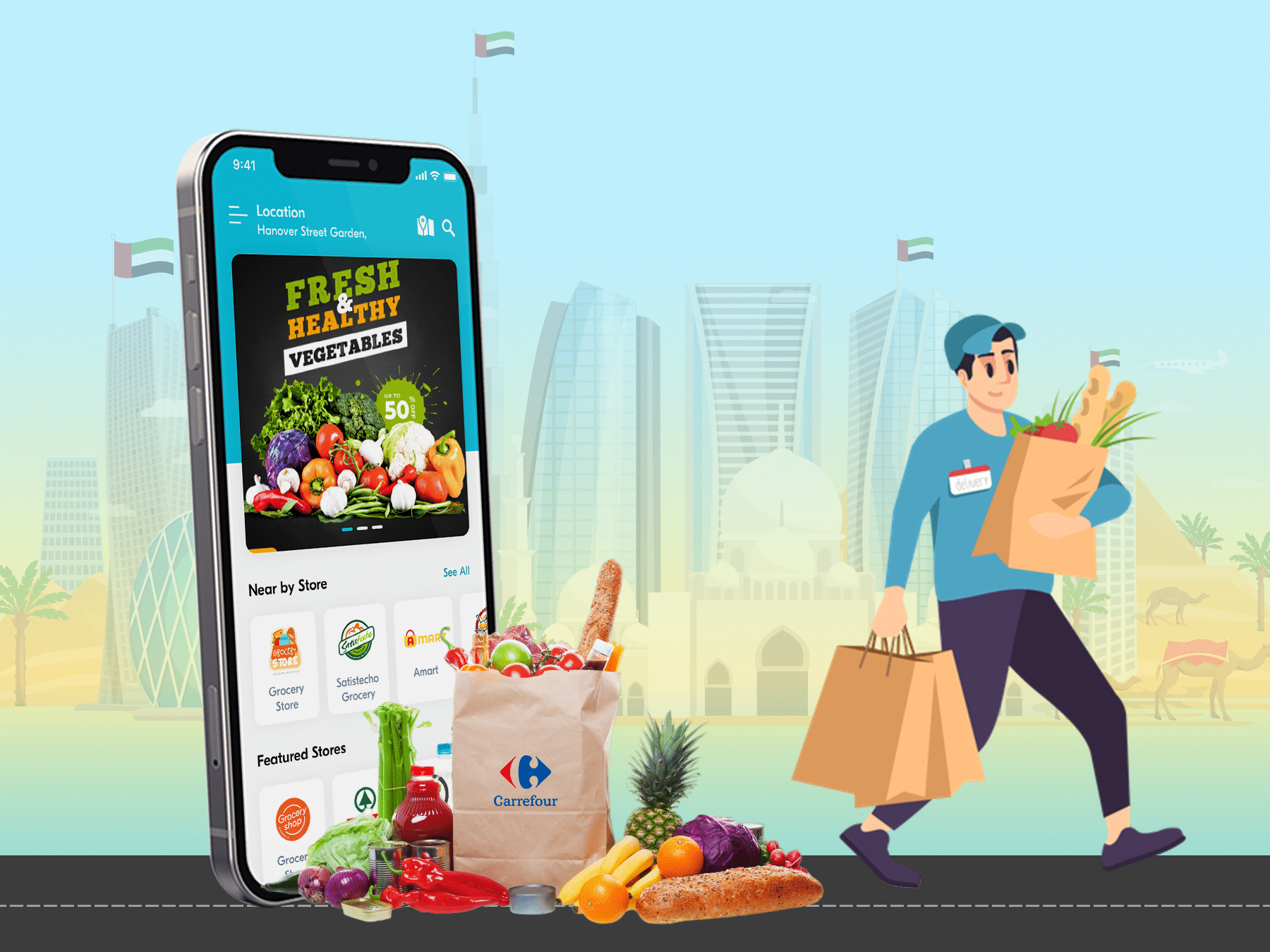 Carrefour Clone – Solution to Profitable Grocery Market in UAE
