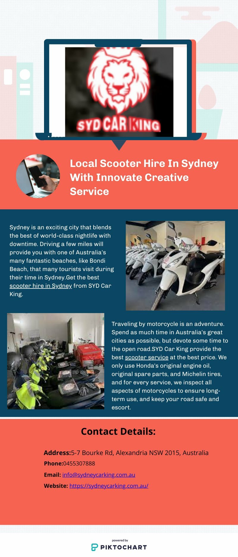 Local Scooter Hire In Sydney With Innovate Creative Service | Piktochart Visual Editor