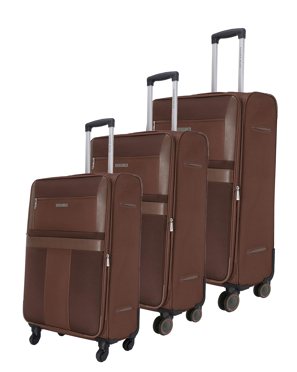 Get Brown Softside Luggage set of 3 Online by Nasher Miles
