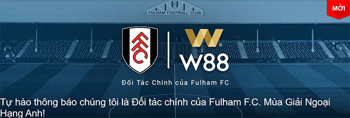 Fulham trở thành đối tác của W88 mùa giải 2022/23