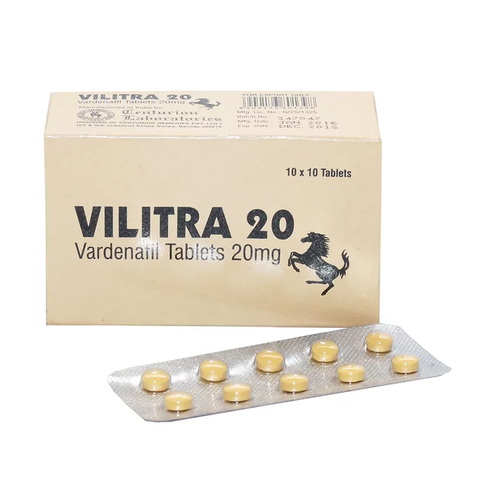 Vilitra 20mg Vardenafil Tablets at Lowest Cost