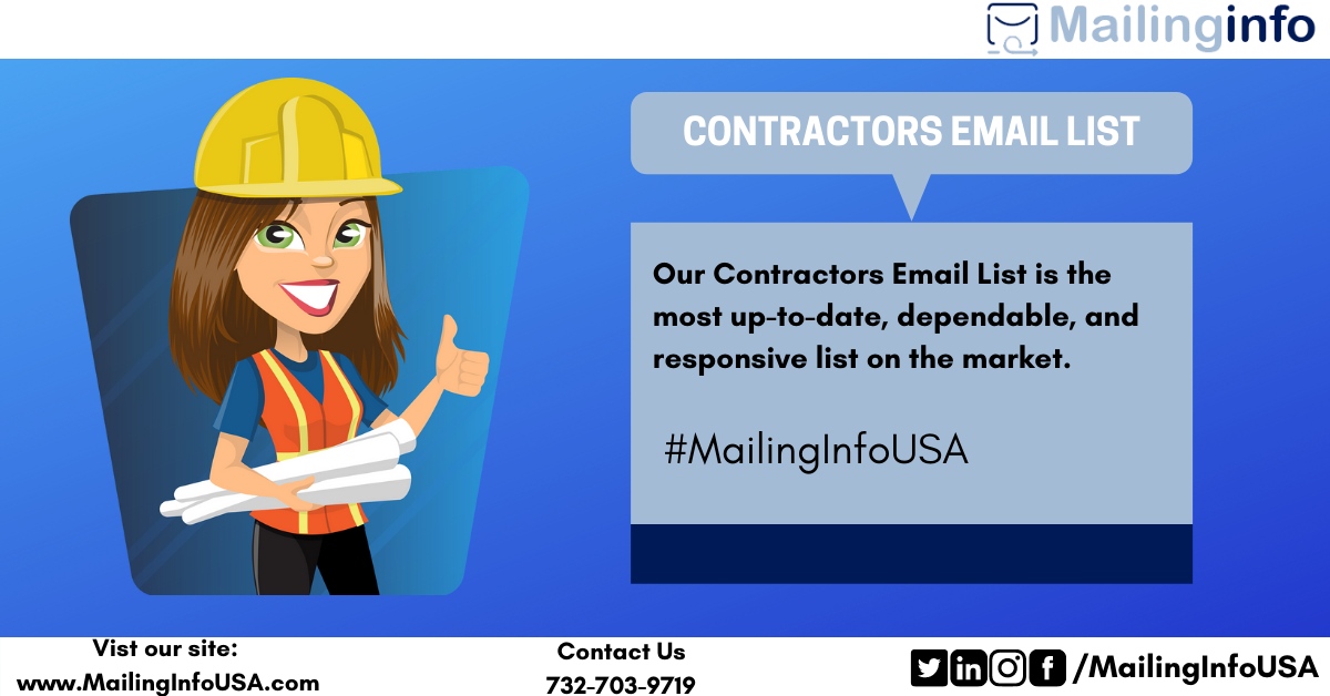 Contractors Email List | Contractors Mailing List | MailingInfoUSA