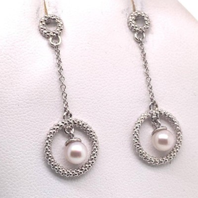 Akoya Pearl Earrings 14 KT White Gold 5.25 mm Certified Profile Picture
