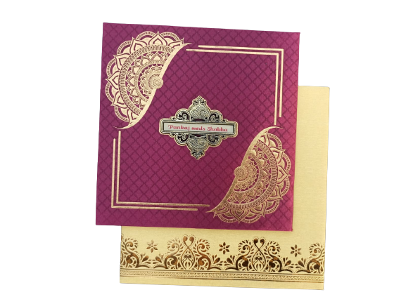 “Chic and Vibrant: Attractive Valet Color Wedding Card” – myMandap Invitation Cards
