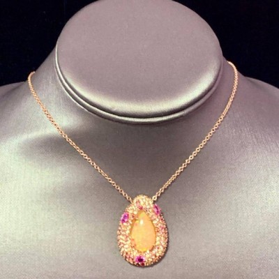Natural Ethiopian Opal Sapphire Necklace Profile Picture