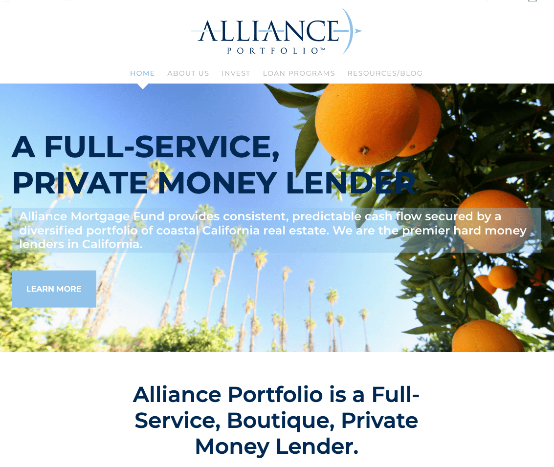 Hard Money Lenders San Diego/Orange County/ Los Angeles - Alliance Portfolio