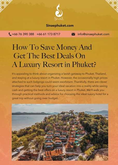 How to Save Money and Get the Best Deals on a Luxury Resort in Phuket | PDF