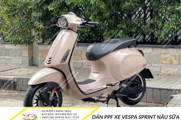 Dán PPF xe Vespa Sprint nâu sữa -         Nguyễn Decal - Chuyên Dán Keo Xe Design Tem Xe Decal Tem Xe Nguyễn Decal