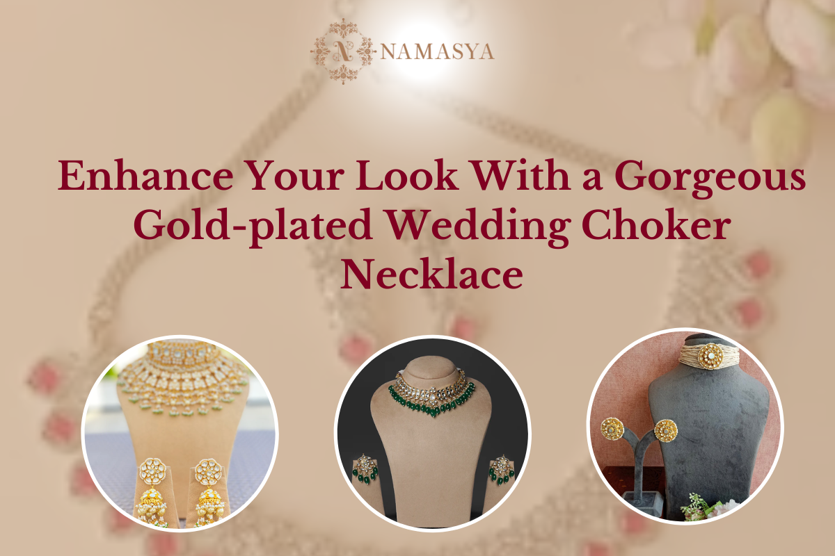 Enhances Your Look with Gold-plated Wedding Choker Necklace