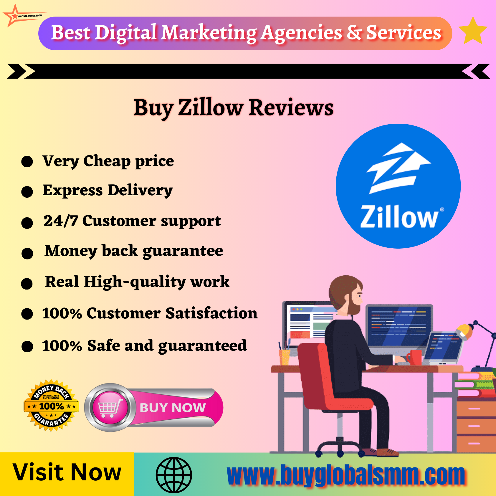 Buy Zillow Reviews-100% best, & permanent reviews...