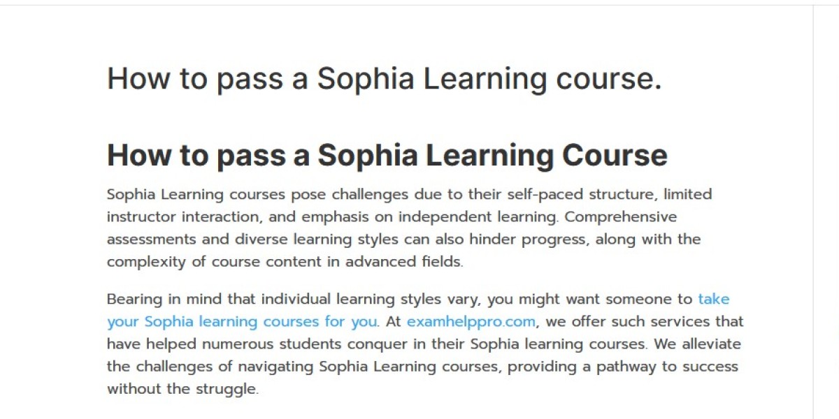 Mastering Sophia Learning Courses: A Comprehensive Guide