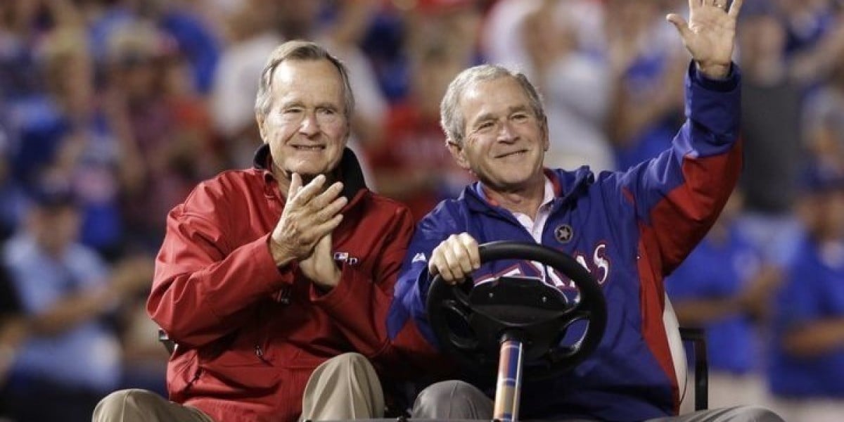 Former President Bush throws out the ceremonial first pitch for Game 1 of the World Series
