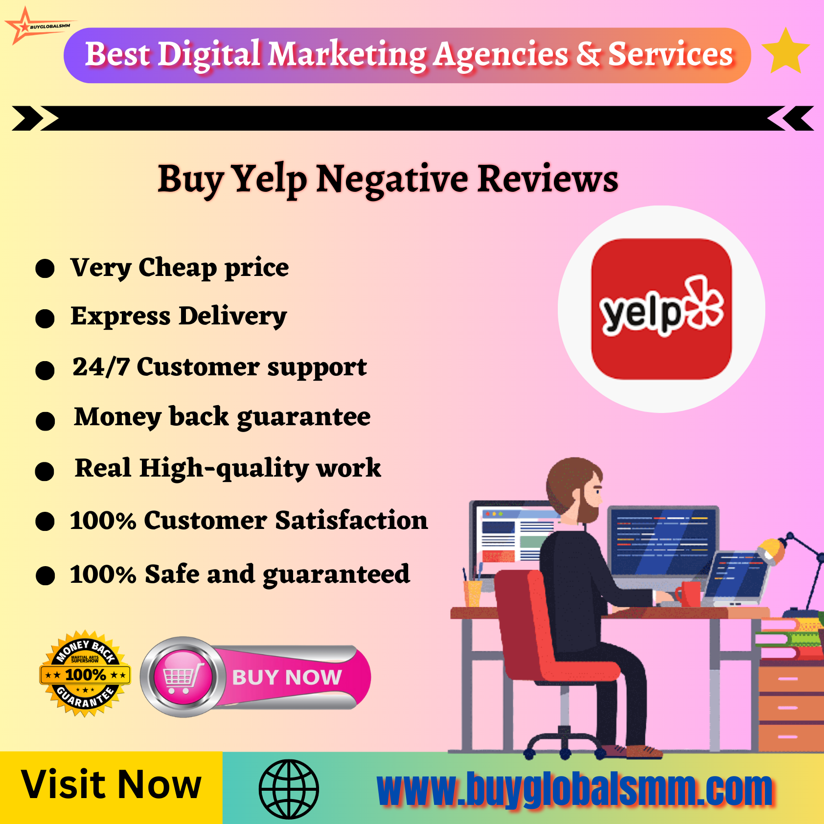 Buy Yelp Negative Reviews-100% best, & permanent reviews...