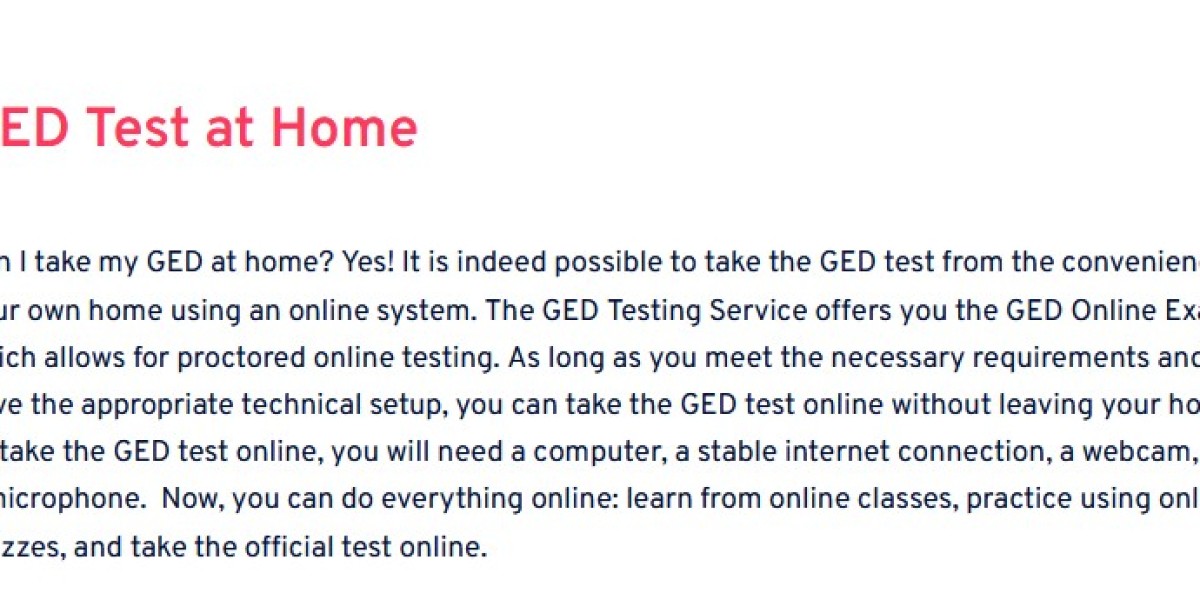 Taking the GED Test Online from Home