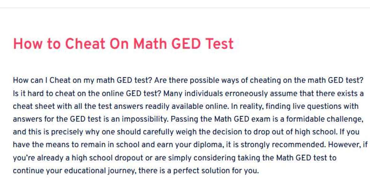How to Cheat On Math GED Test