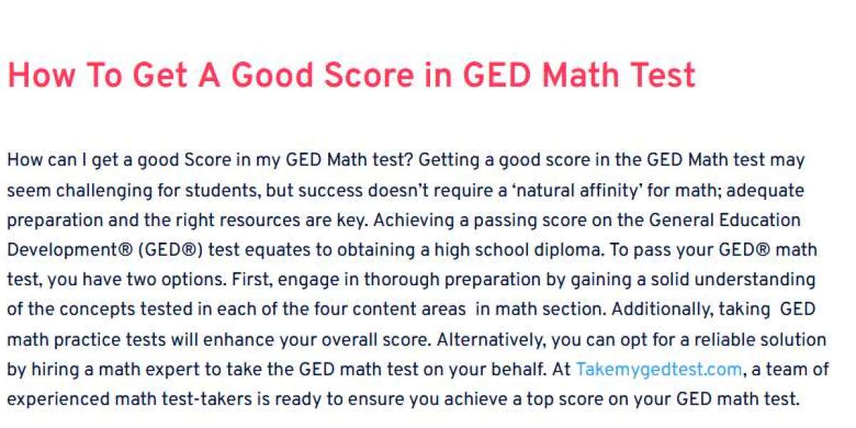 How to Get a Good Score in GED Math Test