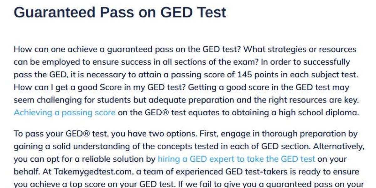 Guaranteed pass on the GED test
