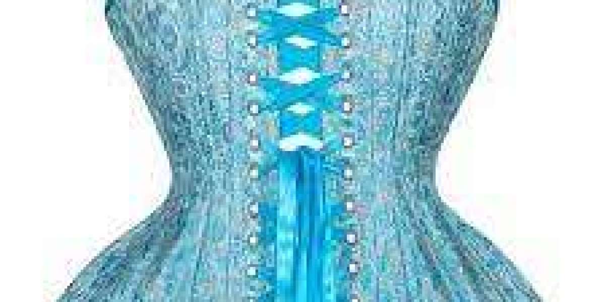 Turquoise Elegance: Unveiling the Allure of a Full Steel Boned Corset with Modesty Panels