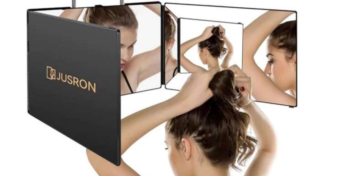 JUSRON® 360-Degree Rotating Tri-Fold Mirror - 2023 Best Multi-Functional Beauty Mirror