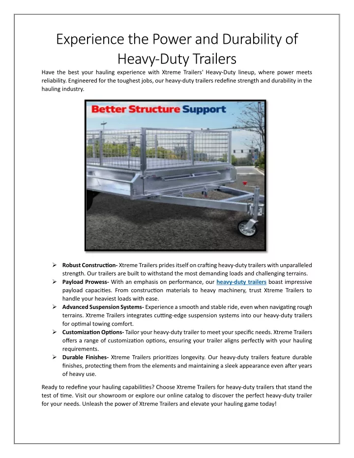 PPT - Experience the Power and Durability of Heavy-Duty Trailers PowerPoint Presentation - ID:12807371