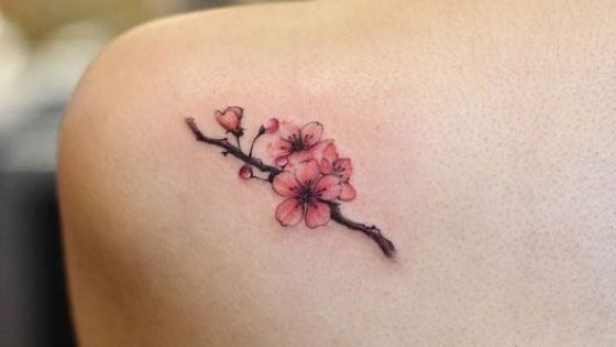 cherry blossom tattoo with name