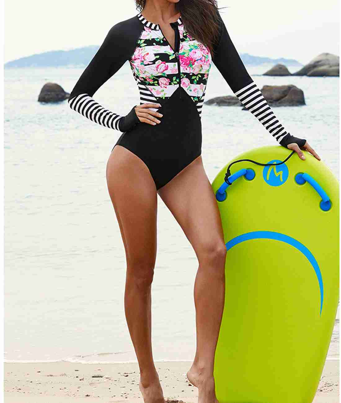 Women Long Sleeve Diving Suit One Piece Printed