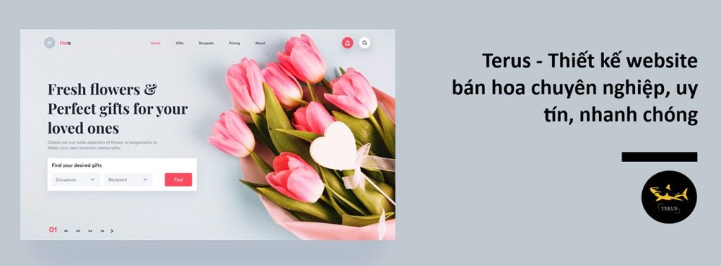Thiết kế website bán hoa chuyên nghiệp, uy tín, nhanh chóng tại Terus