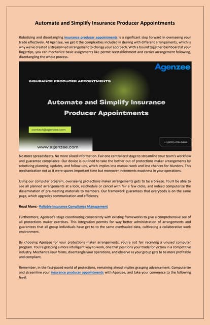 Streamline Your Insurance Producer Appointments Today | PDF