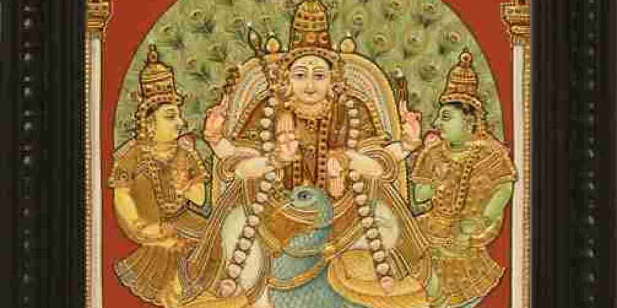 Exploring the Beauty and Spirituality of Thanjavur Painting: The Splendor of Murugan Depictions