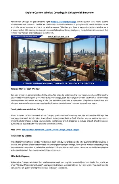 Premium Chicago Window Treatments by Euroview | PDF